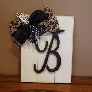 Hand made letter "B" wall art